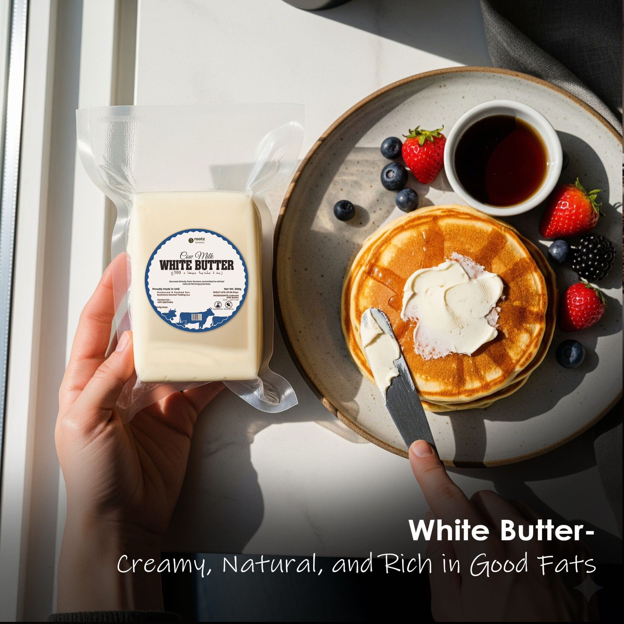 Pure Cow Milk White Butter – Organic & Natural (500g)