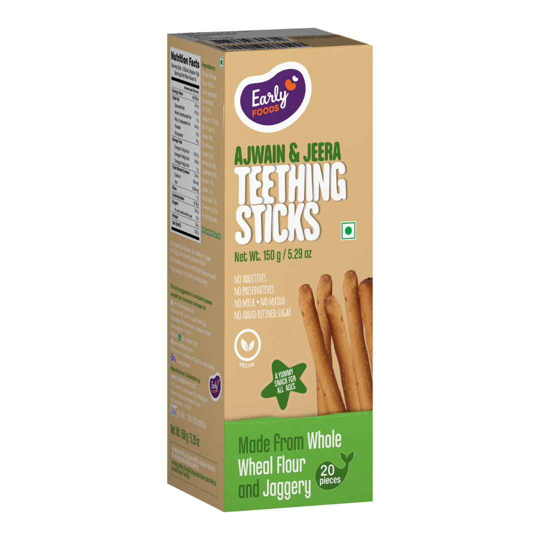 Early Foods-Whole Wheat Ajwain Jaggery Teething Sticks 150g