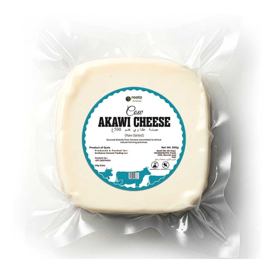 Akawi Cow Cheese Plain – 500g | Raw Salted White Cheese | Traditional Middle Eastern Cheese