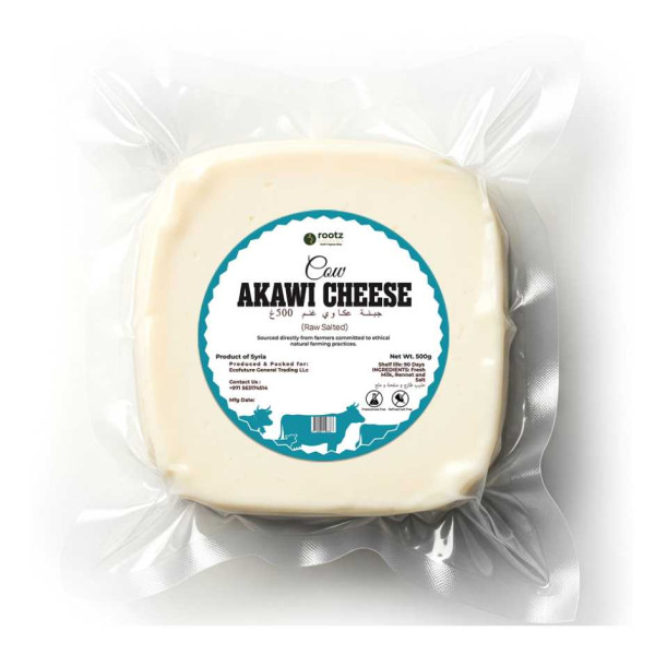 Image of Akawi Cow Cheese Plain – 500g | Raw Salted White Cheese | Traditional Middle Eastern Cheese