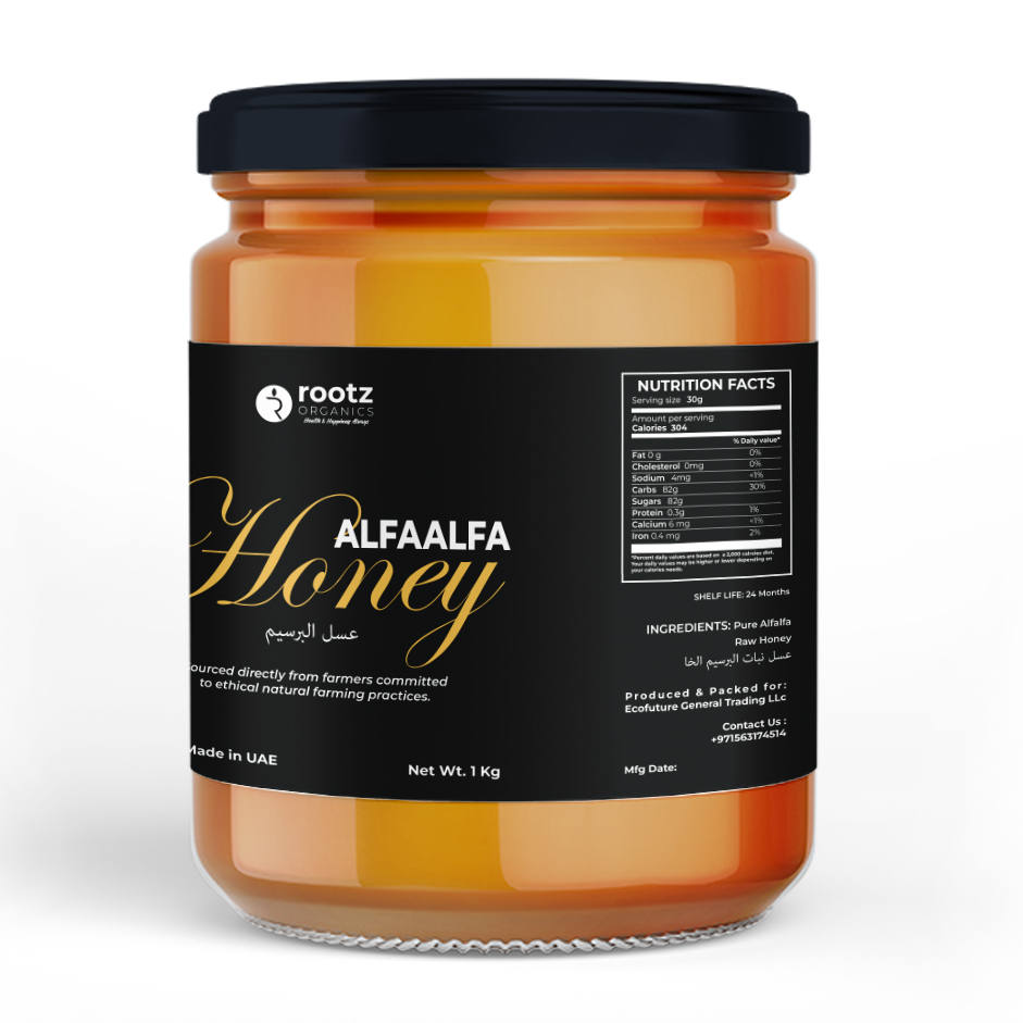 Alfalfa raw Honey 1 kg by Rootz organics