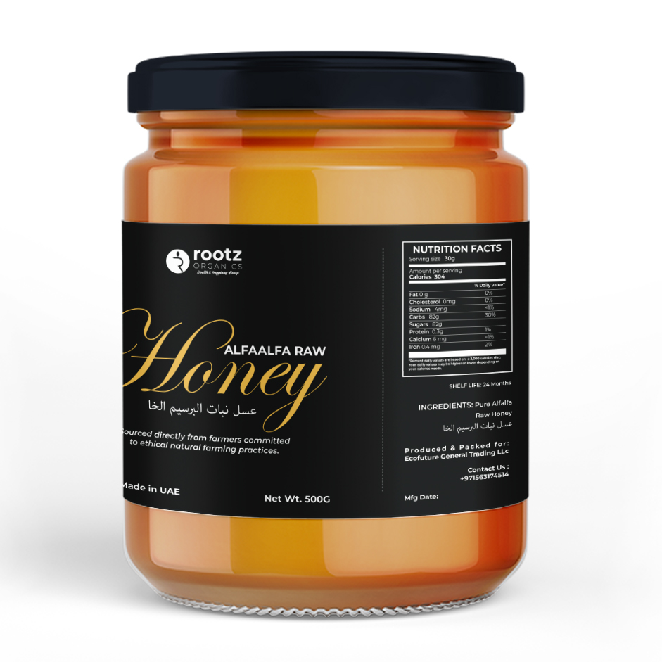 Alfalfa raw Honey 500g by Rootz organics