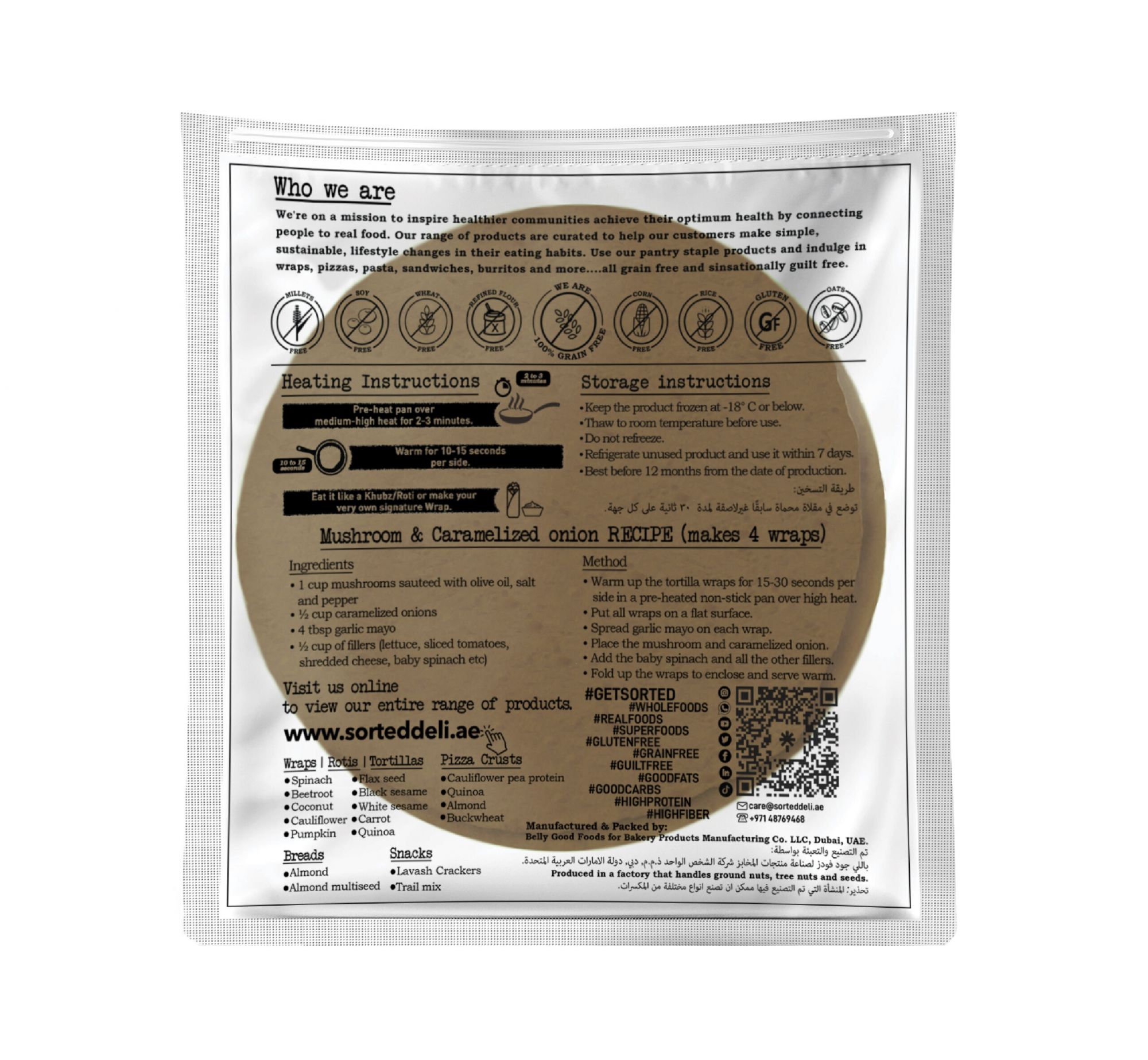 Almond Wrap W/ PEA PROTEIN - PACK OF 4 by Rootz Organics