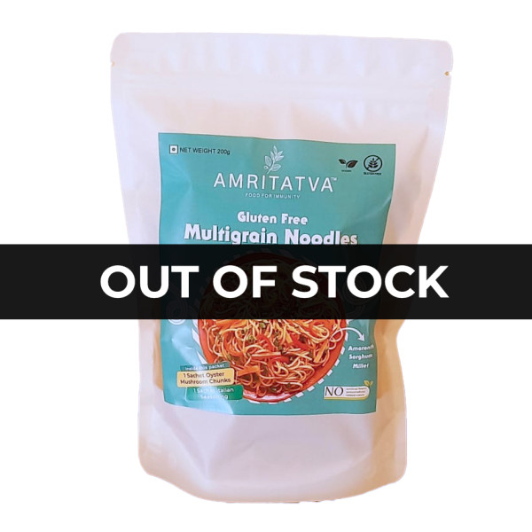 Image of Amritatva Gluten-Free Multigrain Noodles with Italian Seasoning and Oyster Mushroom Chunks 200gm by Rootz Organics