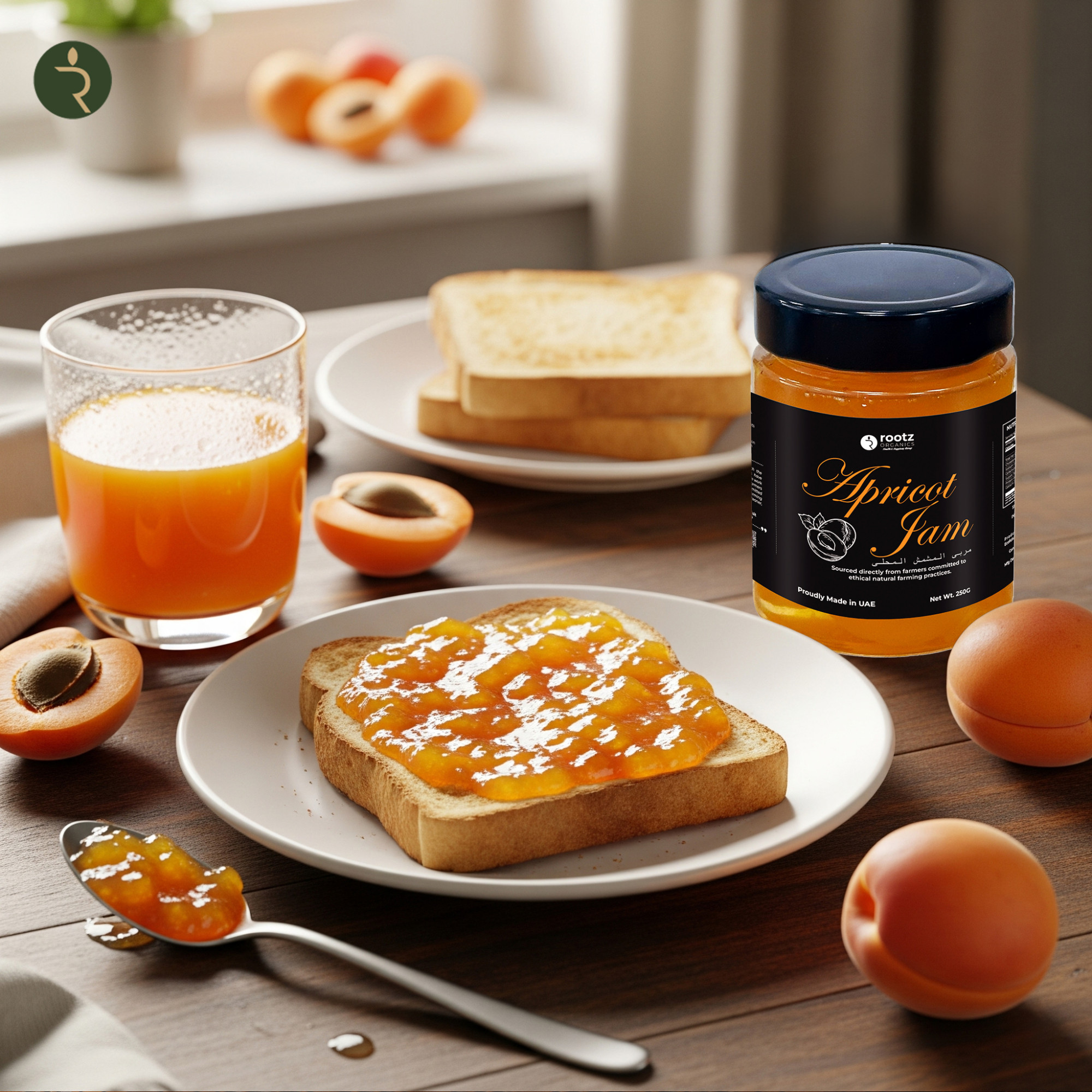 Premium Apricot Jam 250g – Natural Fruit Spread for Bread, Pancakes & Desserts