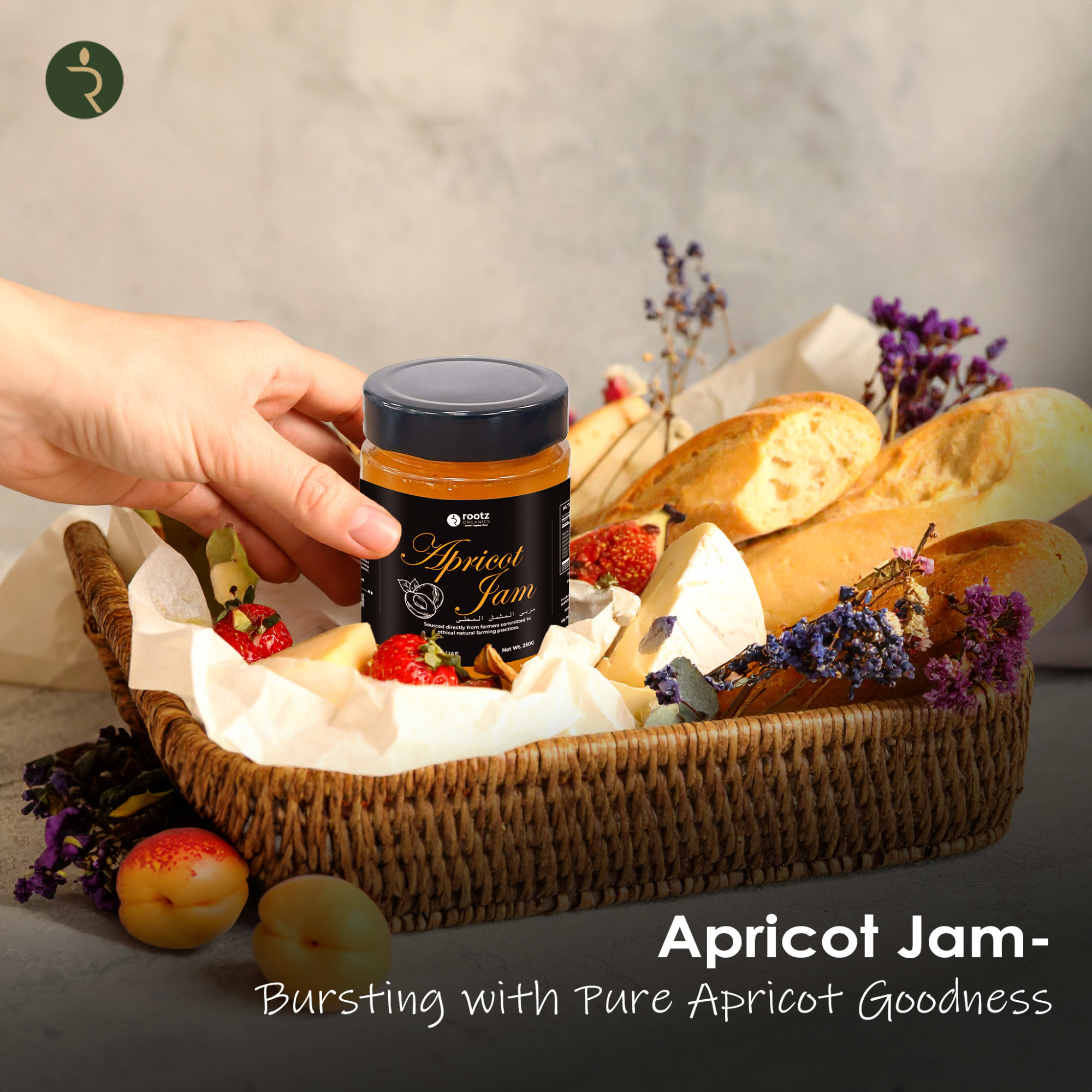 Premium Apricot Jam 250g – Natural Fruit Spread for Bread, Pancakes & Desserts