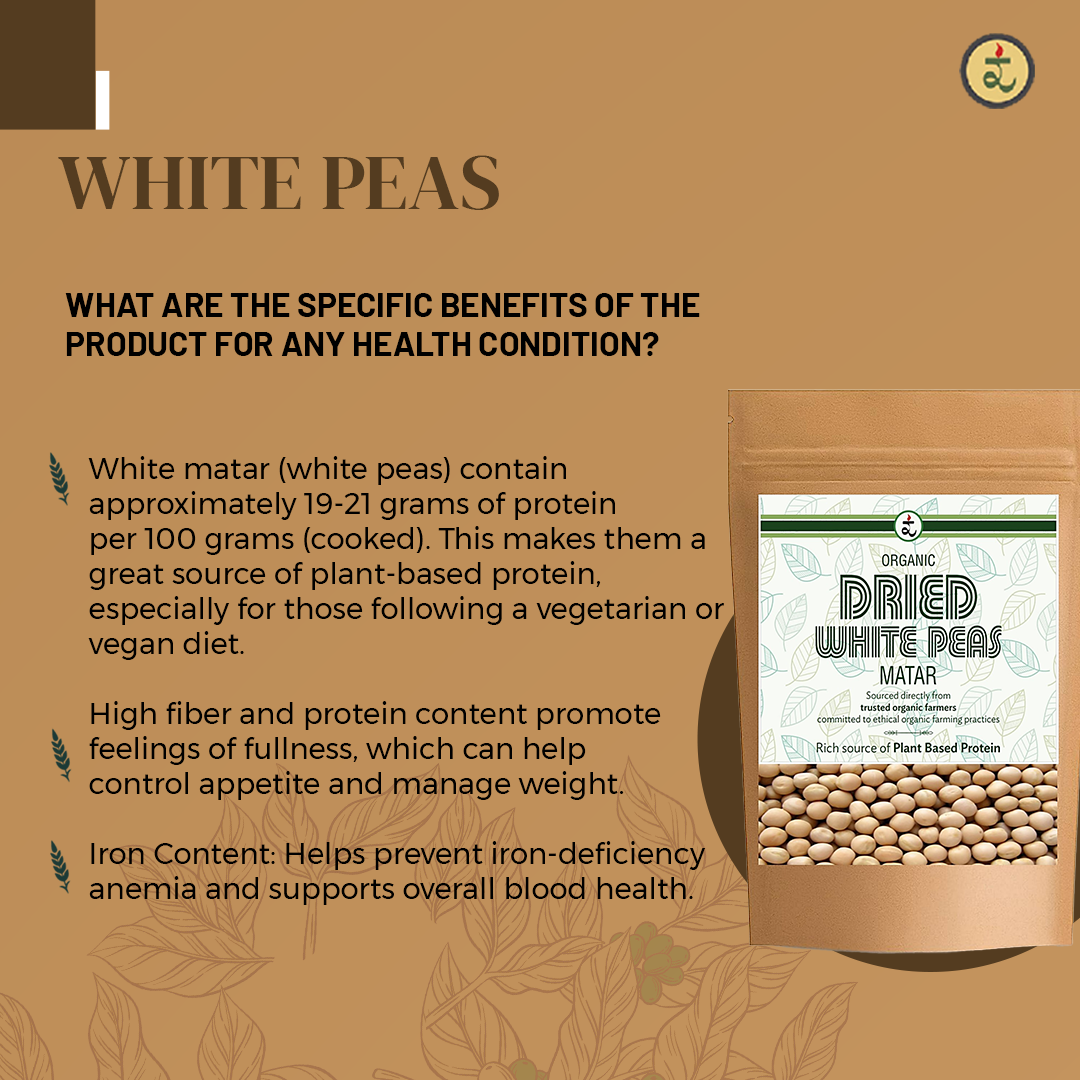 Organic White Matar (White Peas Whole) 500g