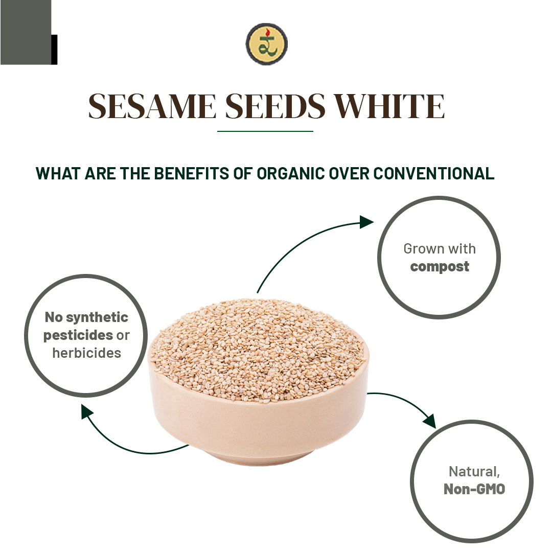 Organic Sesame Seeds White 250g by Rootz Organics