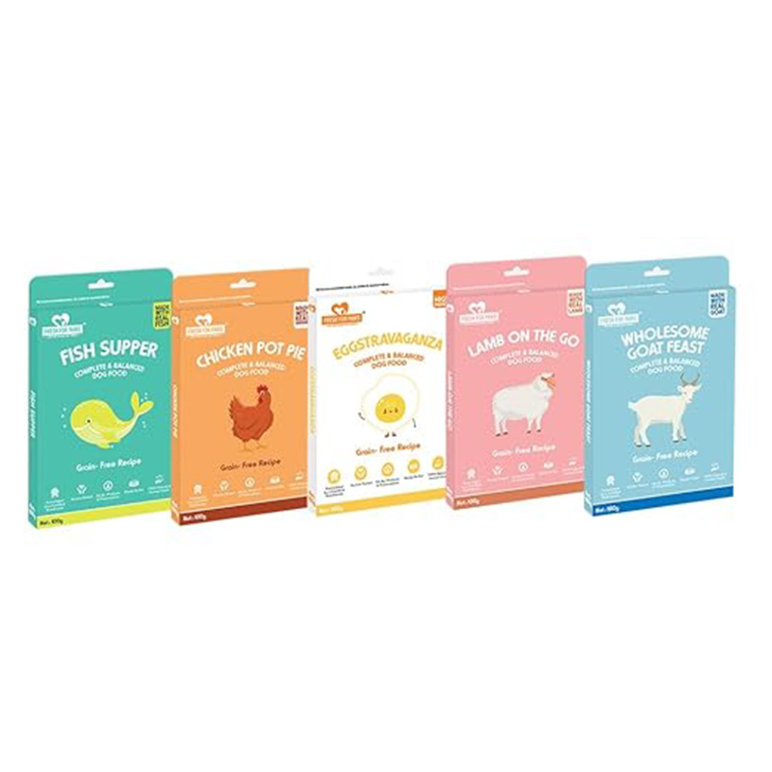 Fresh For Paws 100% Natural and Human Grade All Non-Vegetarian Fresh Wet Dog Food Ready to Eat | Balanced Meals for Dogs with Healthy Fats and High Protein | Combo | Pack of 5, 300 Gram Each