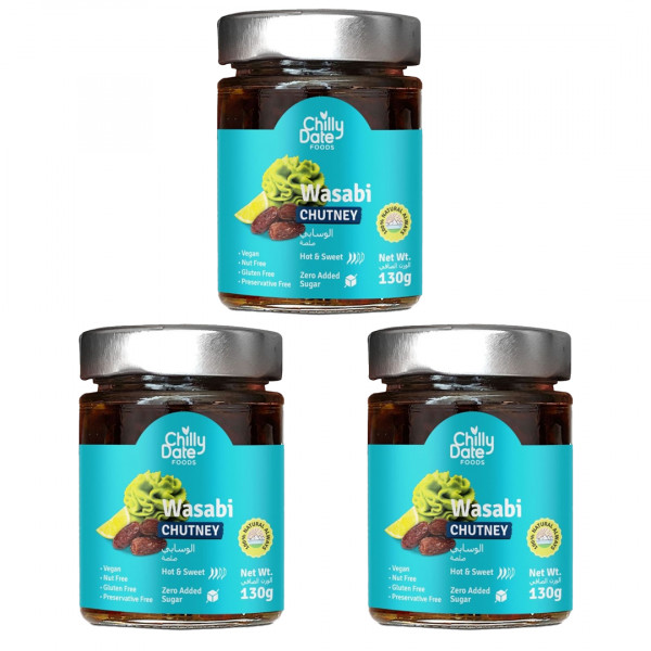 Image of Wasabi Chutney Sweetened with Dates - 130g (Pack of 3)