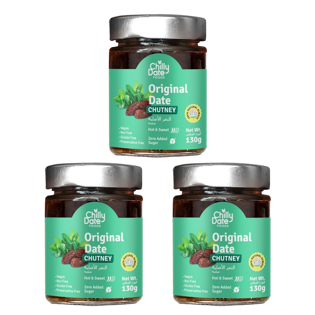 Spiced Mint Chutney Sweetened with Dates - 130g (Pack of 3)