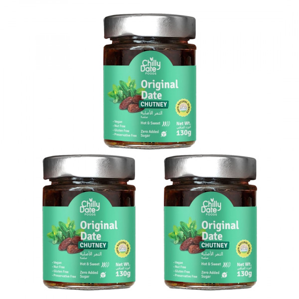 Image of Spiced Mint Chutney Sweetened with Dates - 130g (Pack of 3)
