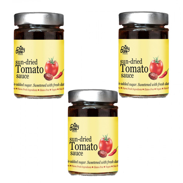Image of Sun-Dried Tomato Sauce Sweetened with Dates - 200g (Pack of 3)