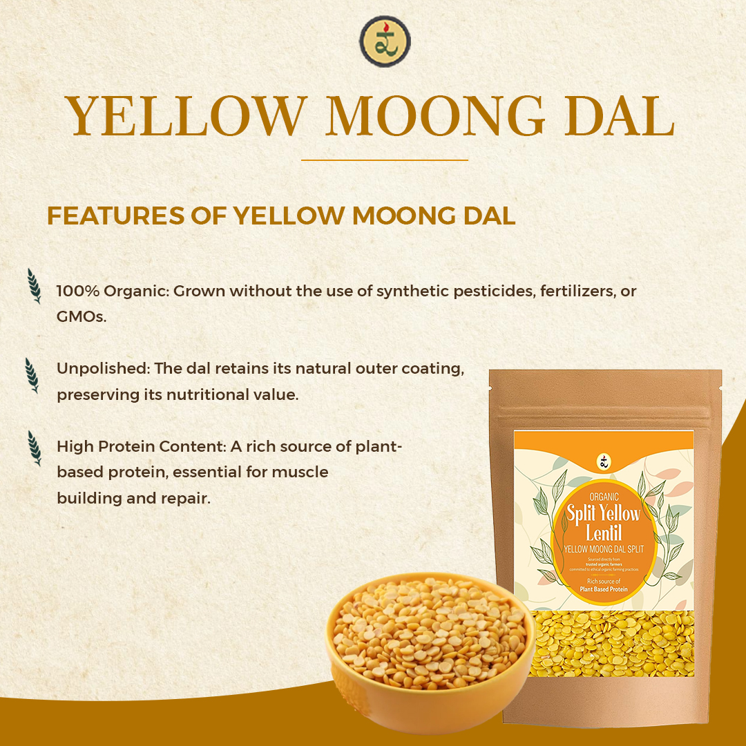 Organic Moong Dal Dhuli Split (Yellow) Dal 1kg