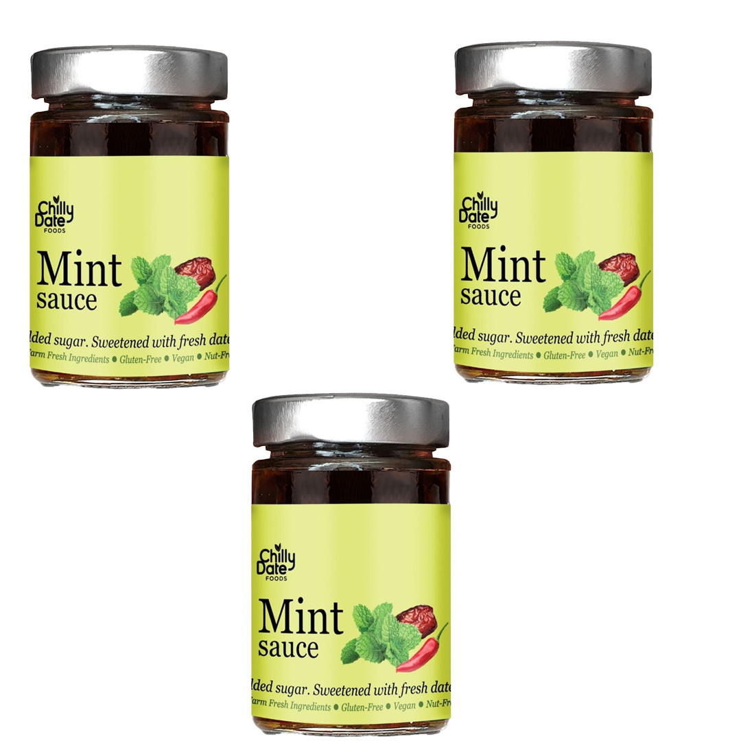 Spiced Mint Sauce Sweetened with Dates - 200g (Pack of 3)