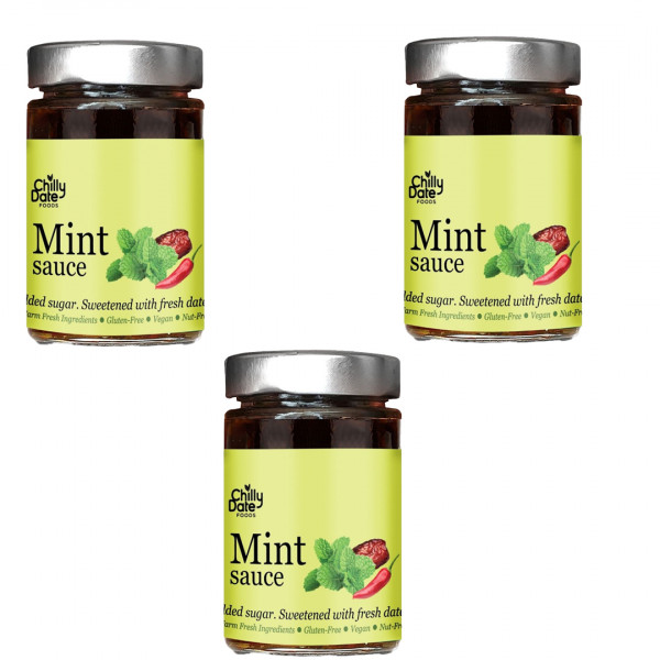 Image of Spiced Mint Sauce Sweetened with Dates - 200g (Pack of 3)