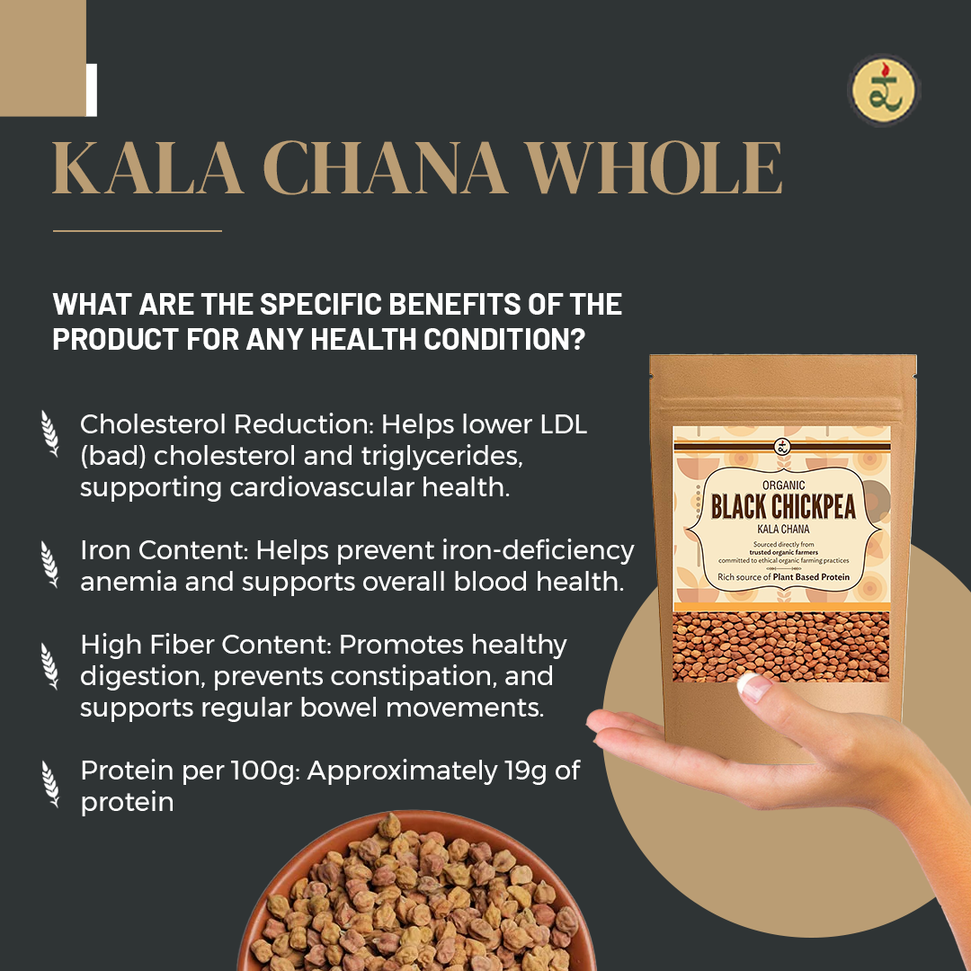 Organic Kala Chana Whole Dal 500g