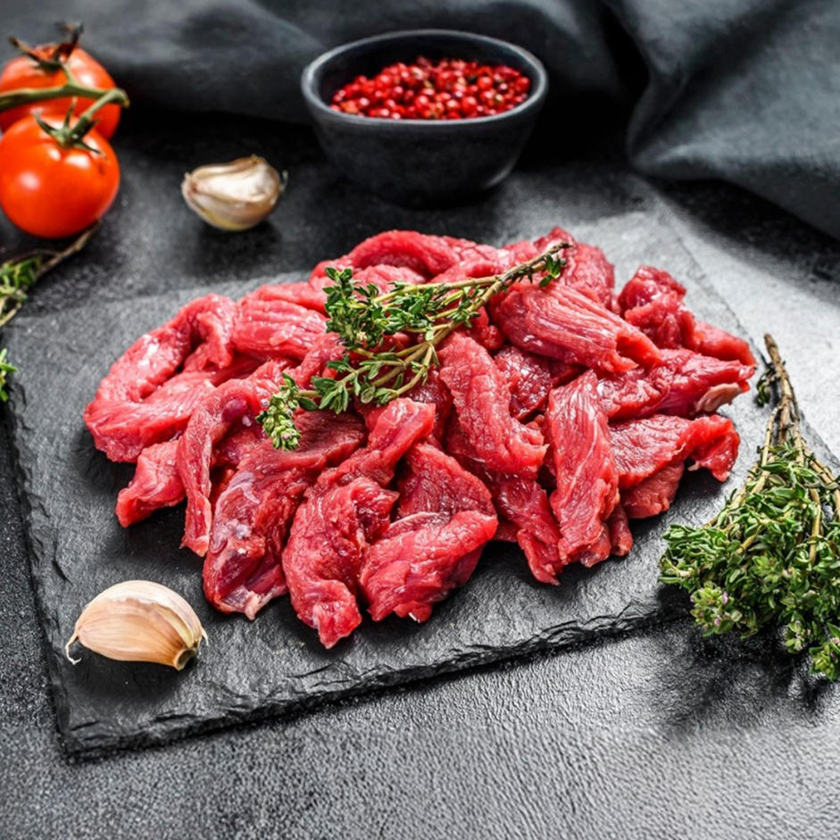 Grass Fed Premium Beef Strips 500G | Tender Sliced Beef for Stir-Fry