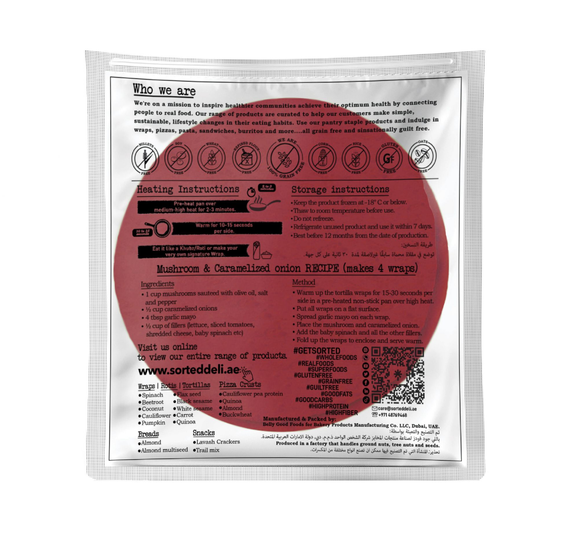BEETROOT WRAP W/ PEA PROTEIN - PACK OF 4 by Rootz Organics