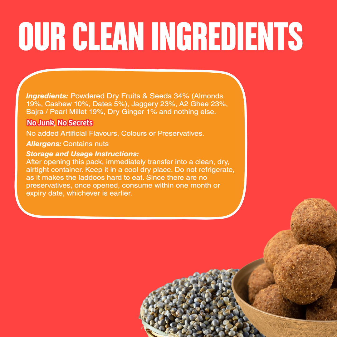 Early Foods -Bajra A2 Ghee Laddoos