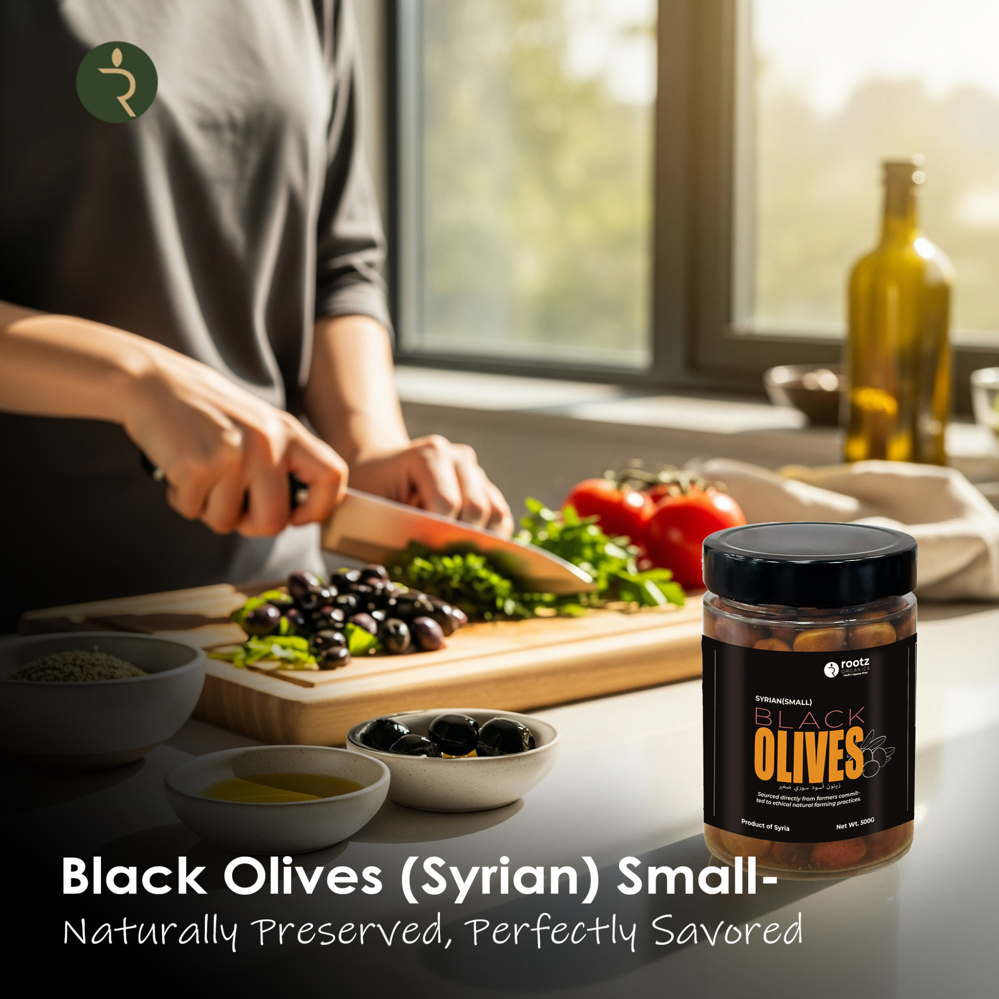 Black Olives – Small Size, 500g | Traditional Salt-Cured | Authentic Taste