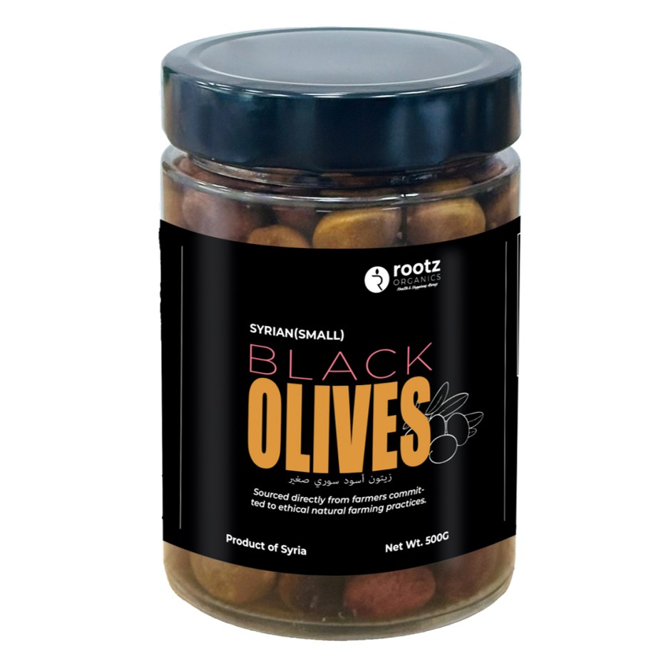 Syrian Black Olives – Small Size, 500g | Traditional Salt-Cured | Authentic Taste