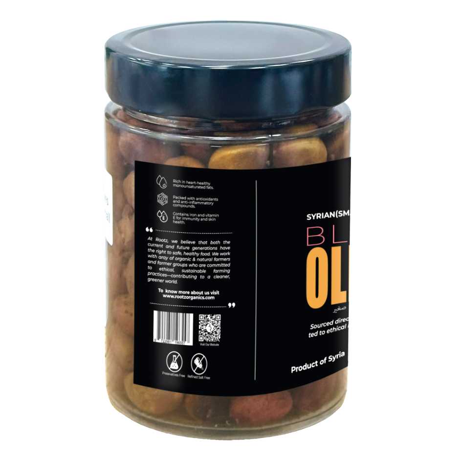 Syrian Black Olives – Small Size, 500g | Traditional Salt-Cured | Authentic Taste