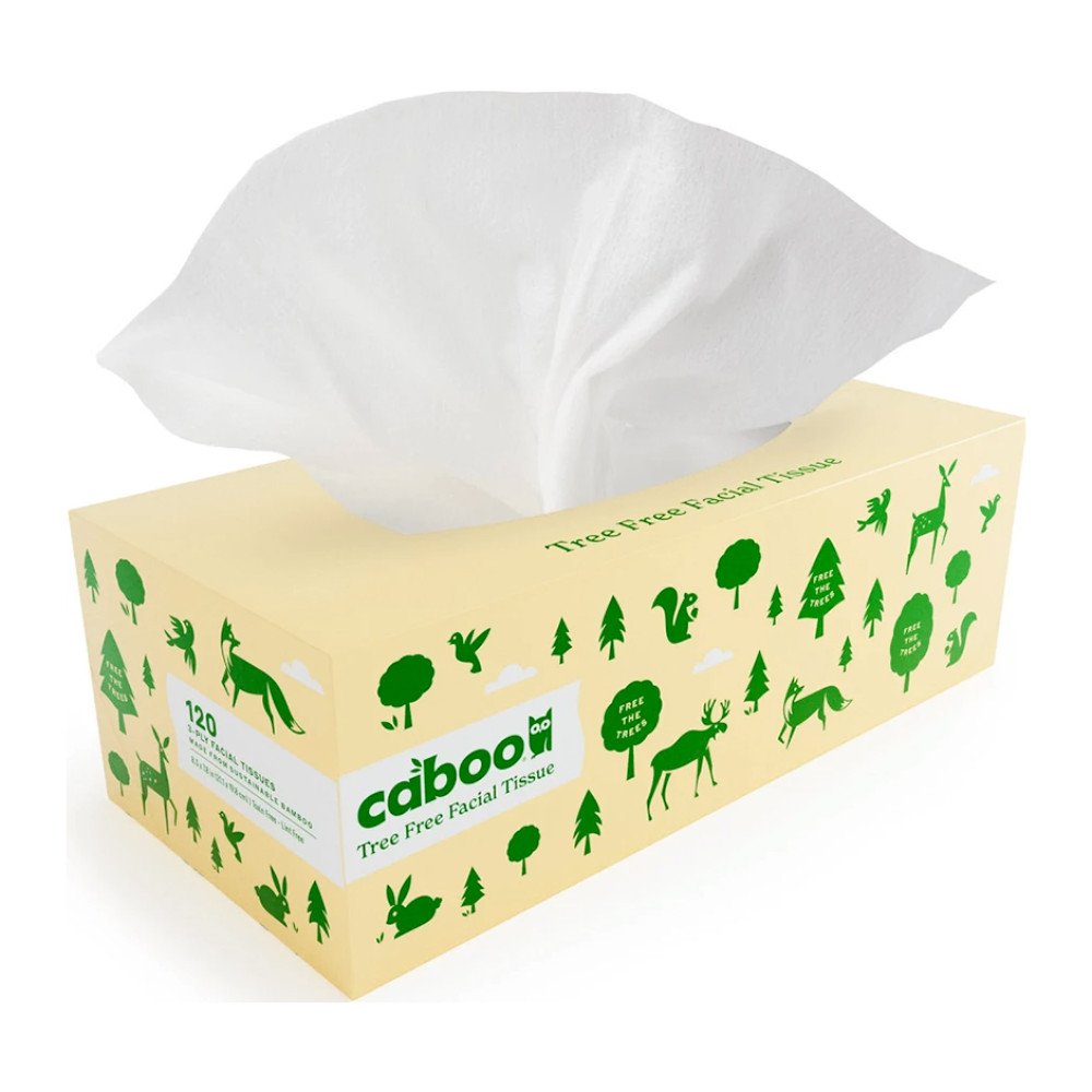 Caboo Flat Box Facial Tissues – 120 Count, 3 Ply | Rootz Organics