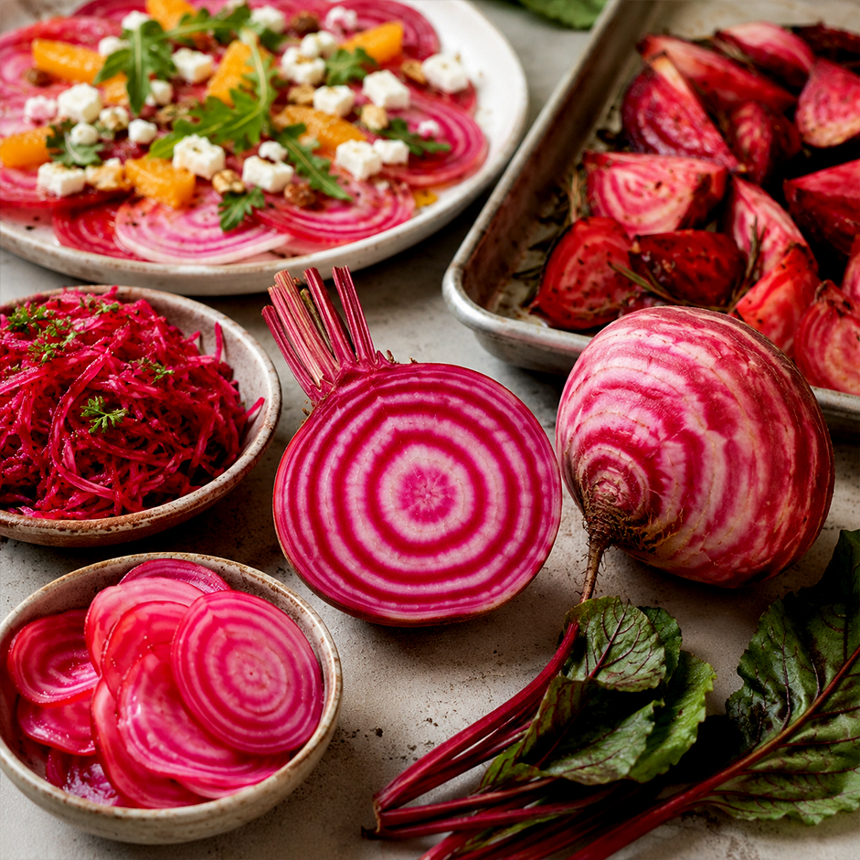 Rootz Organics Candy Stripe Beetroot 200g — Chioggia Beets, Air-Flown from South Africa