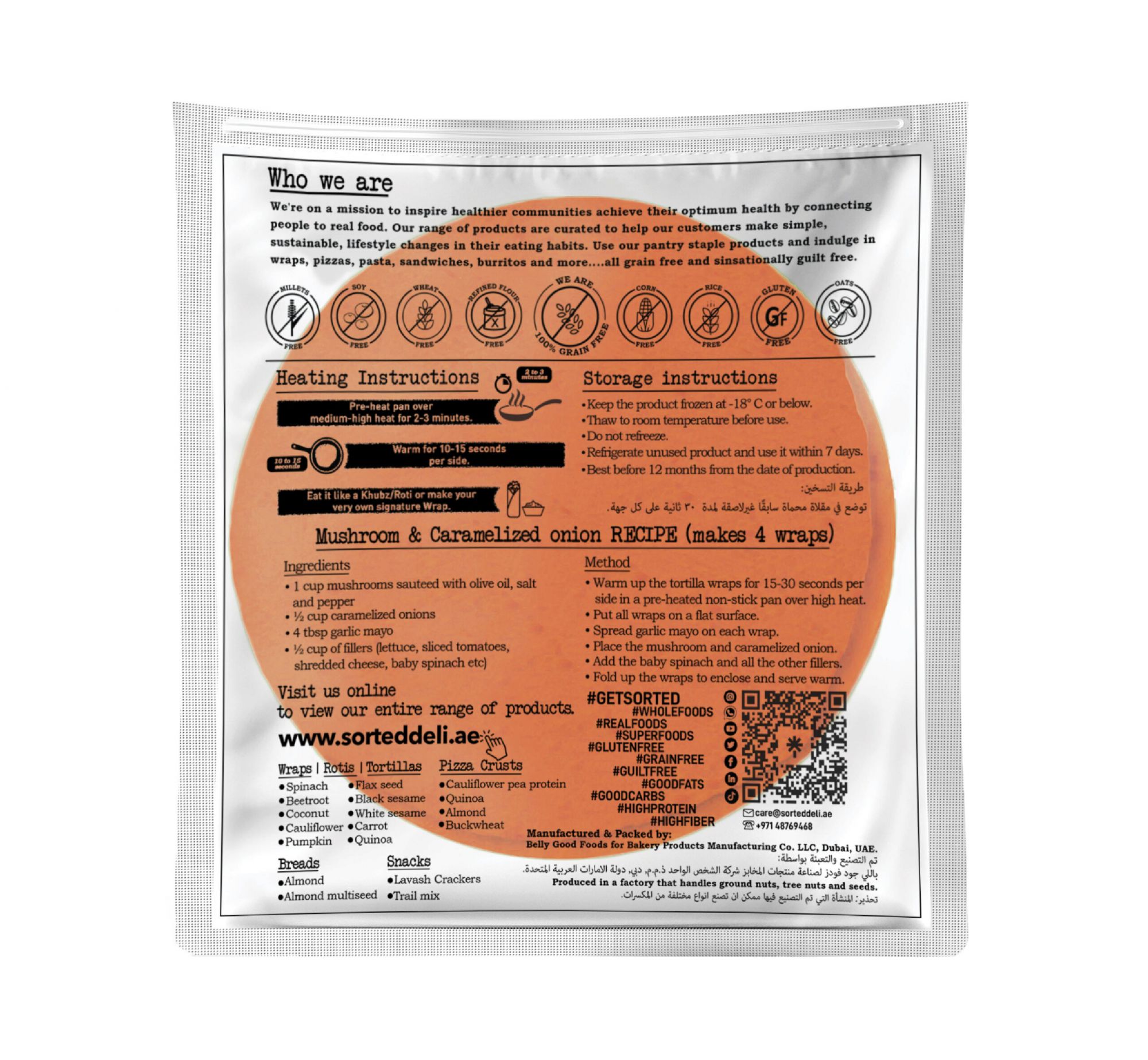 CARROT WRAP W/ PEA PROTEIN - PACK OF 4 by Rootz Organics