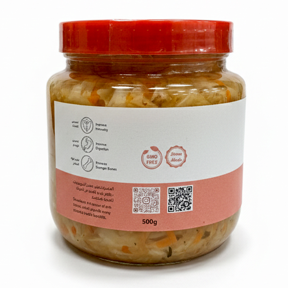 Cartedo Fermented Vegetable Slaw – Cabbage, Jalapeño, Carrot & Leek - 500g
