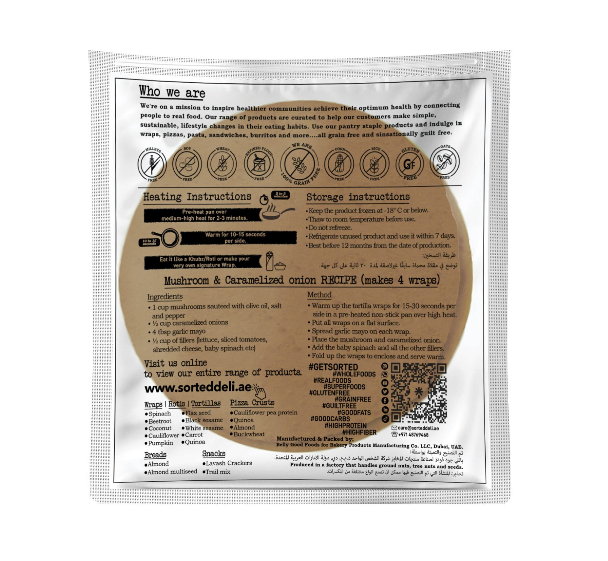 CAULIFLOWER WRAP W/ PEA PROTEIN - PACK OF 4 by Rootz Organics