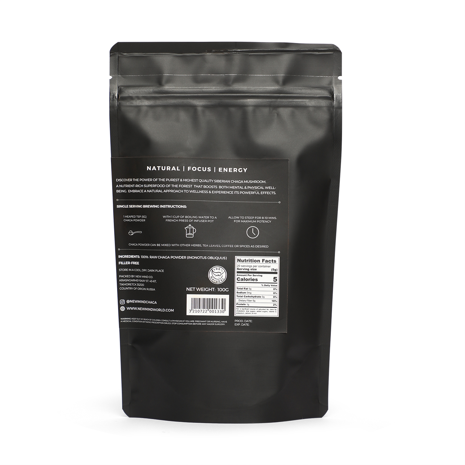 Chaga Powder Tea / Chocolate Orange - 100g