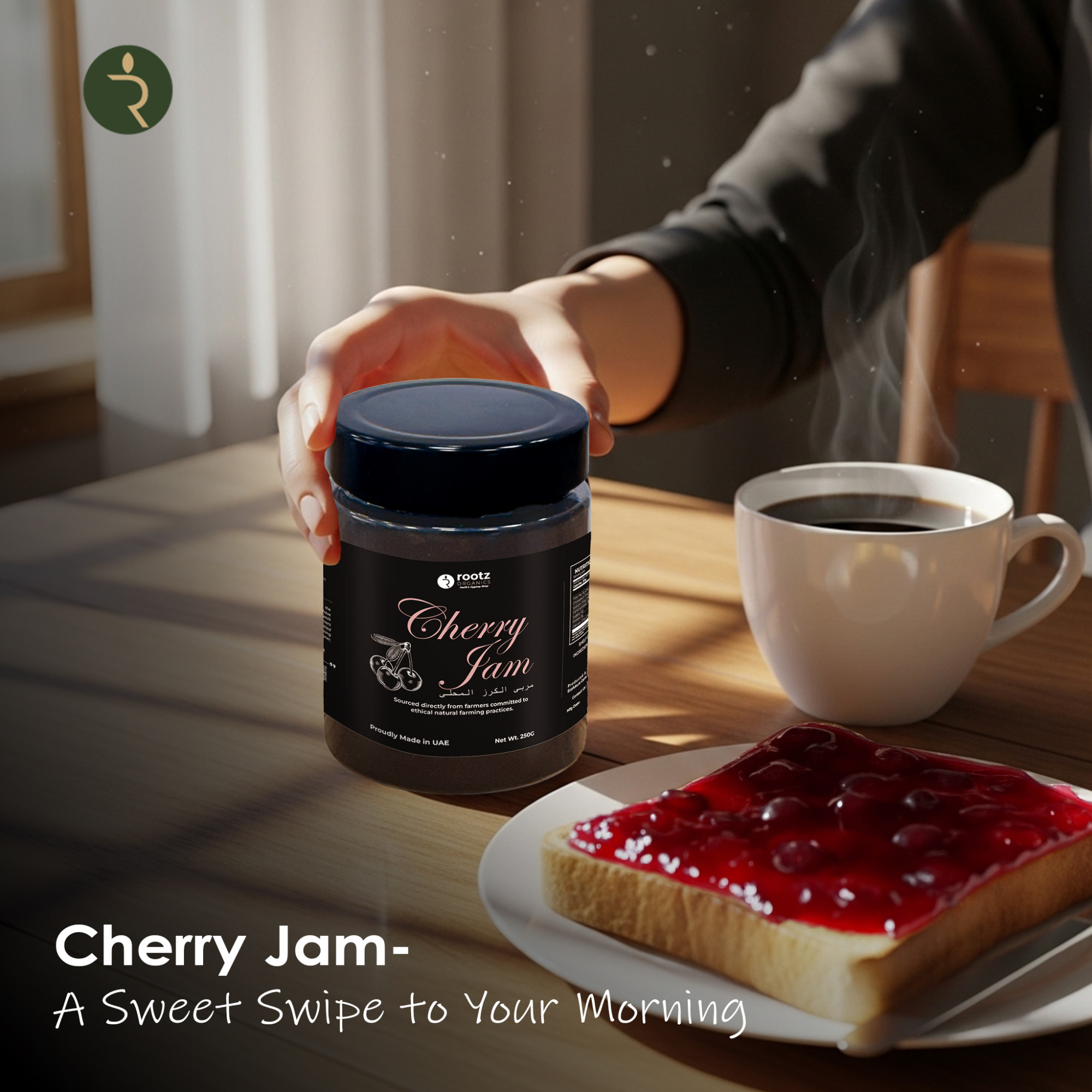 Premium Cherry Jam 250g – Natural Fruit Spread for Bread & Desserts