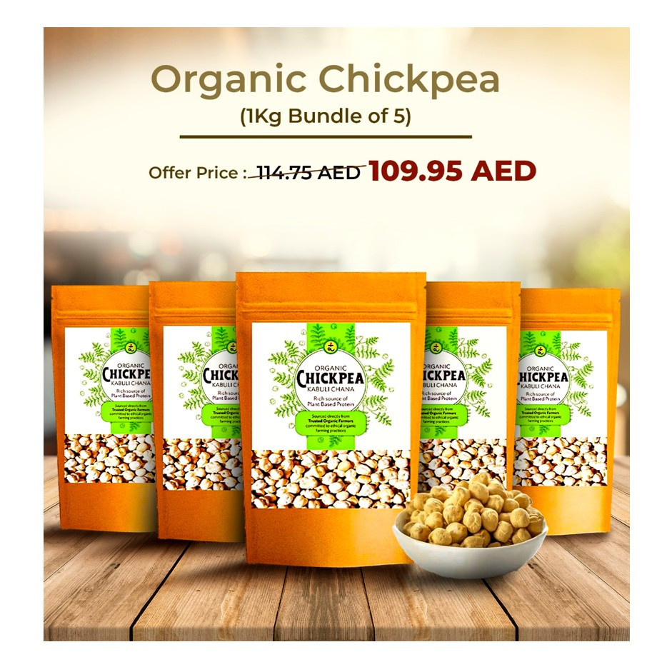 Organic Chickpea 1kg ( bundle of 5 )