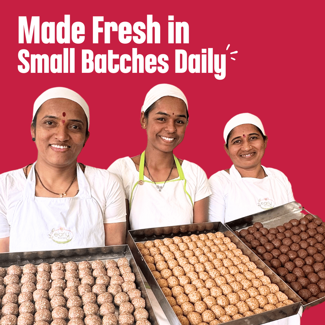 Early Foods Pack of 3 - Gond & Dry Fruits Laddoo ,Methi Laddoo, Dry Ginger Laddoo 250 gms