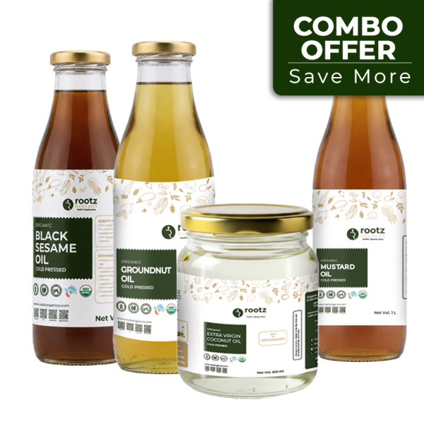 Image of Rootz Organics Cold Pressed Oil Combo – Pack of 4