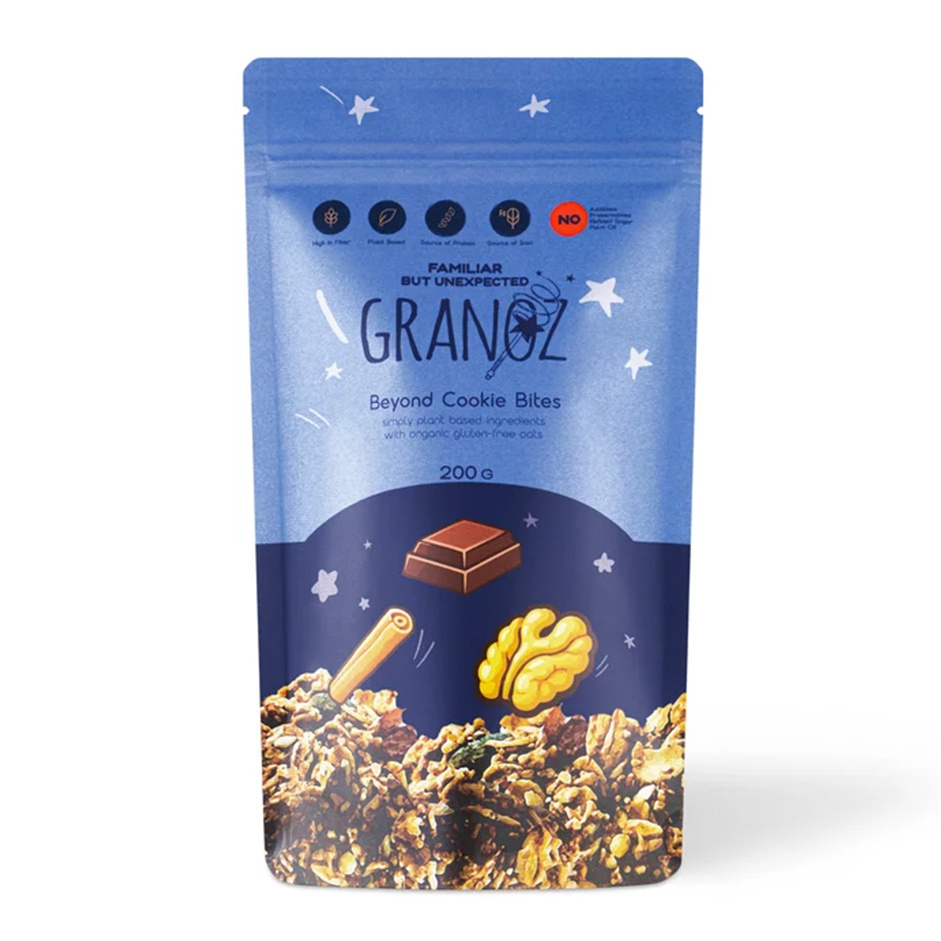 GRANOZ Beyond Cookie Granola with Walnuts, Tahini & Dark Chocola | Rootz Organics 200g