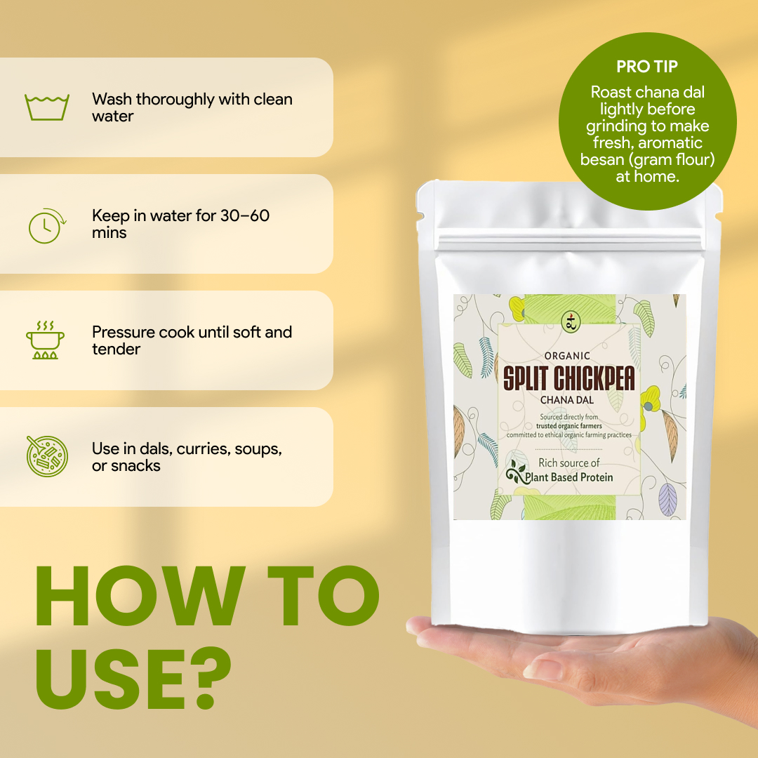 Organic Chana Dal 1kg by Rootz Organics