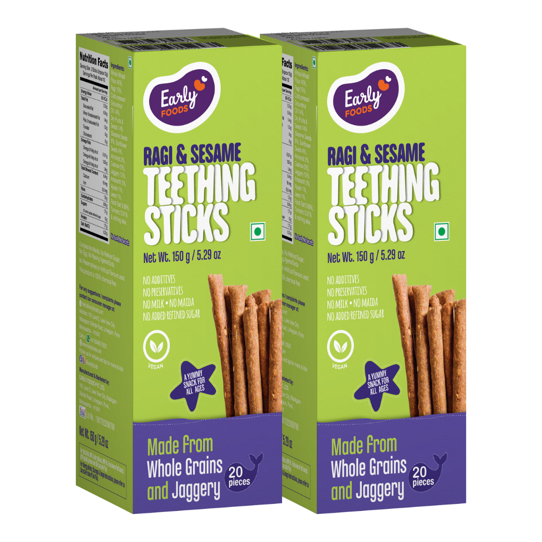 Early Foods-(Pack of 2)Ragi & Sesame Teething Sticks 150g