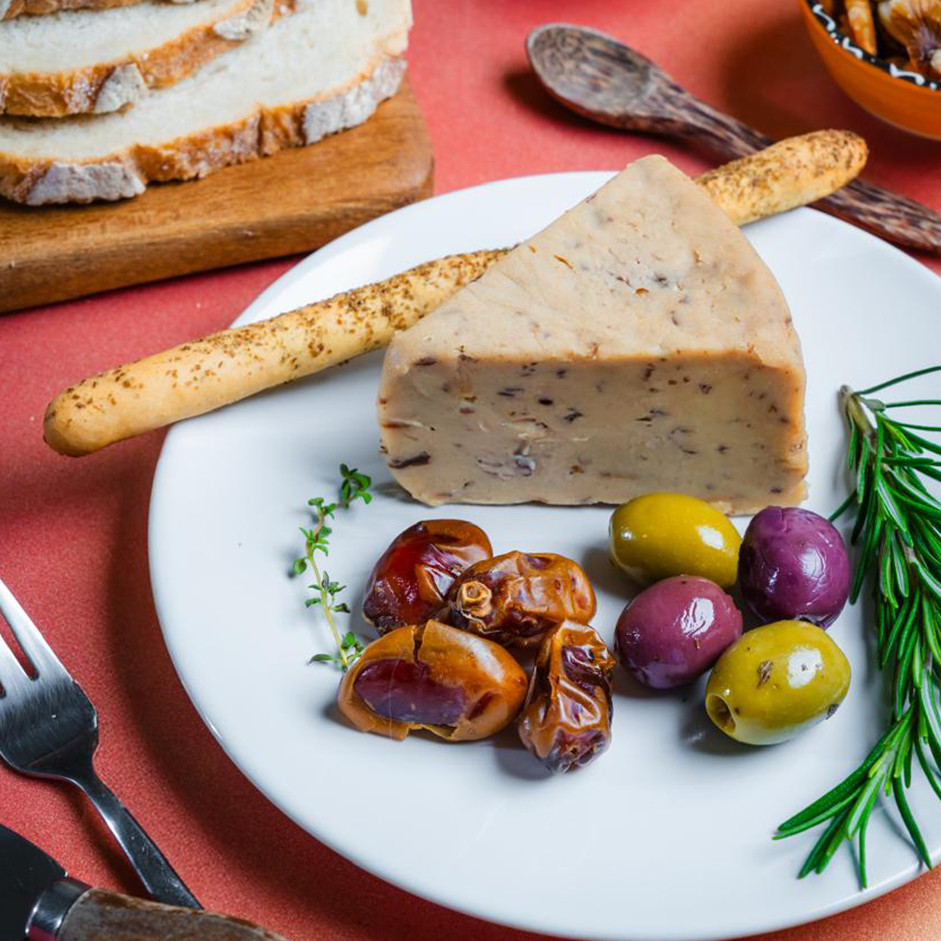 Vegan Aged Dates & Olive Oil Cheese ~140g(Hand Cut) – Pack of 2