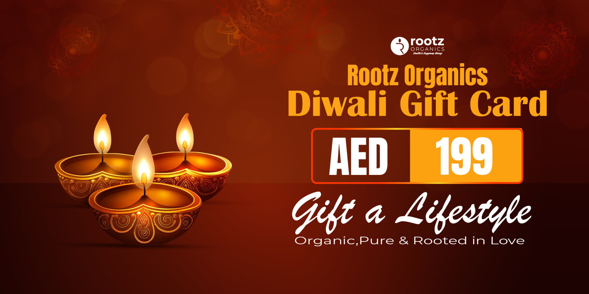 Rootz Organics Diwali Wellness Gift Card – Gift Conscious Living & Self-Care - Gift a sustainable lifestyle