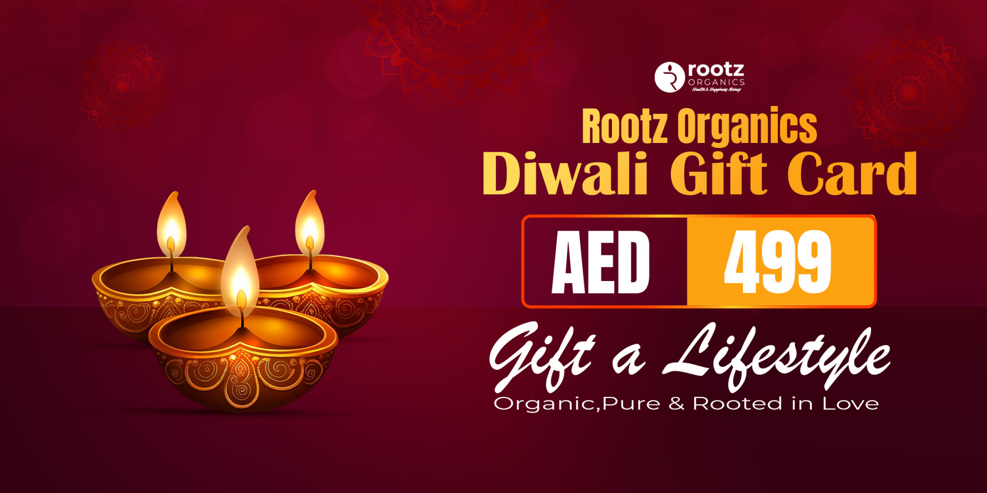 Rootz Organics Diwali Wellness Gift Card – Gift Conscious Living & Self-Care - Gift a sustainable lifestyle