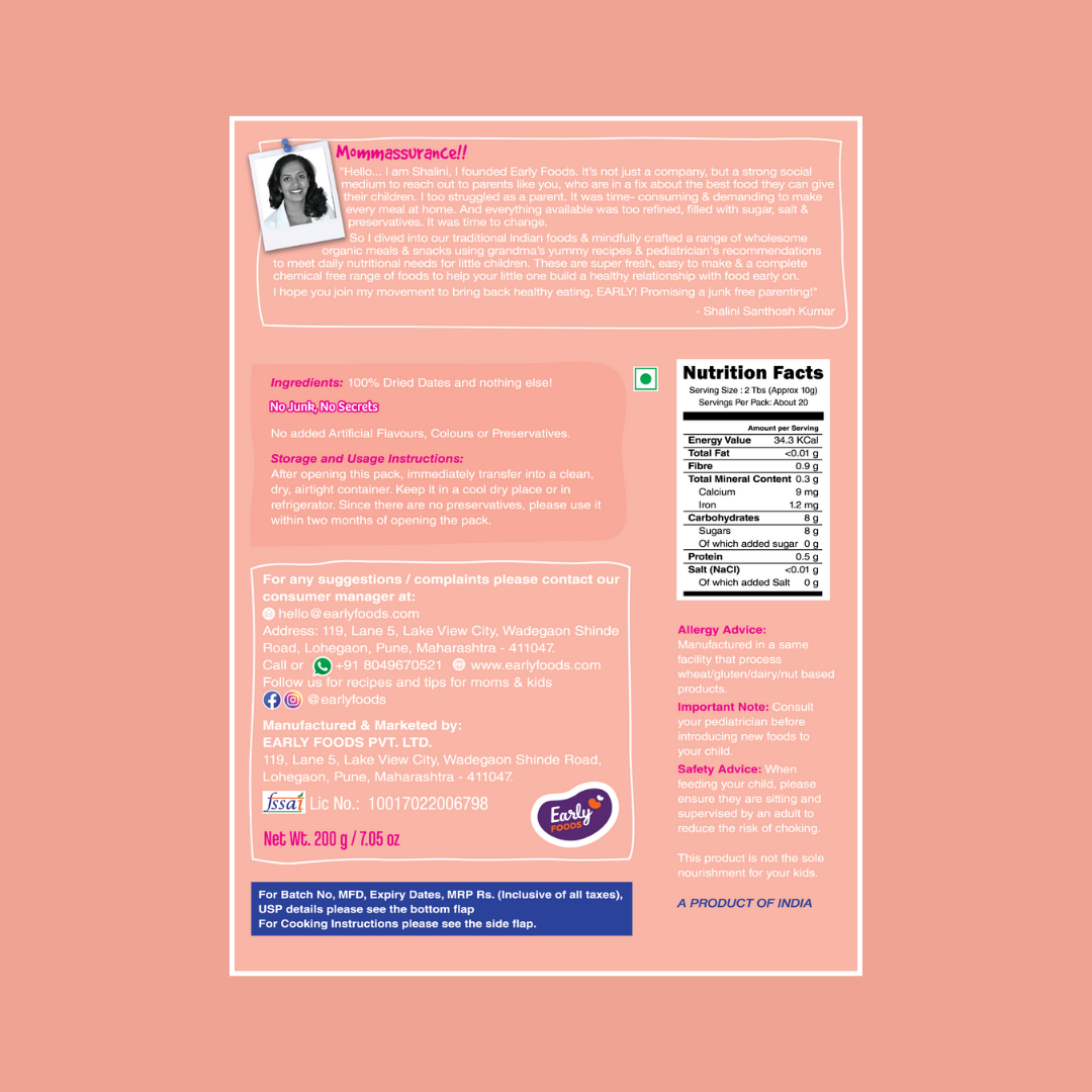 Early Foods-Dates Powder - Natural Sweetener 200g