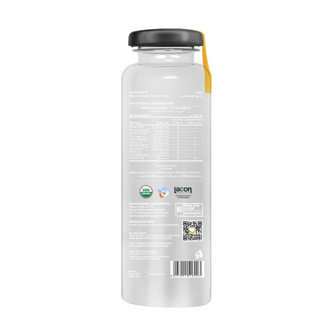 Organic Coconut Water - Glass Bottle -350ml-pack of 4