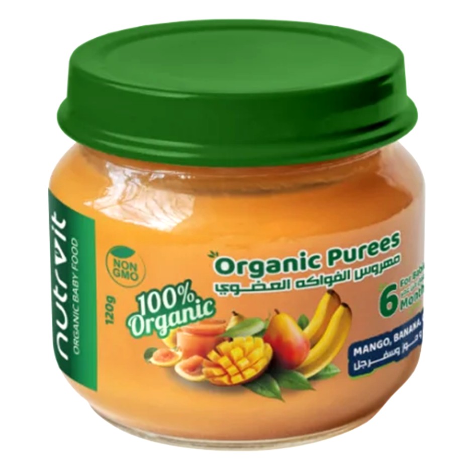 Organic Mango, Banana, Quince Puree 120gm - Pack of 6