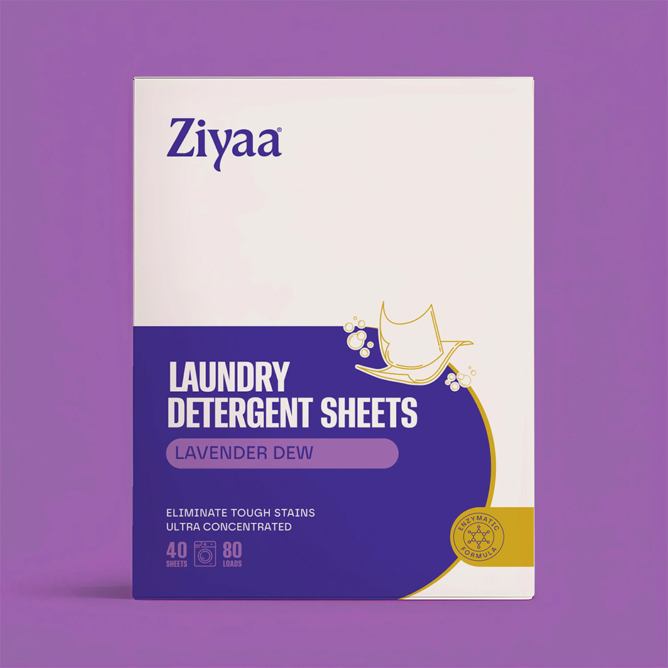 Ziyaa Eco Laundry Detergent Sheets – Vegan, Cruelty-Free & Biodegradable | 80 Washes - Pack of 2