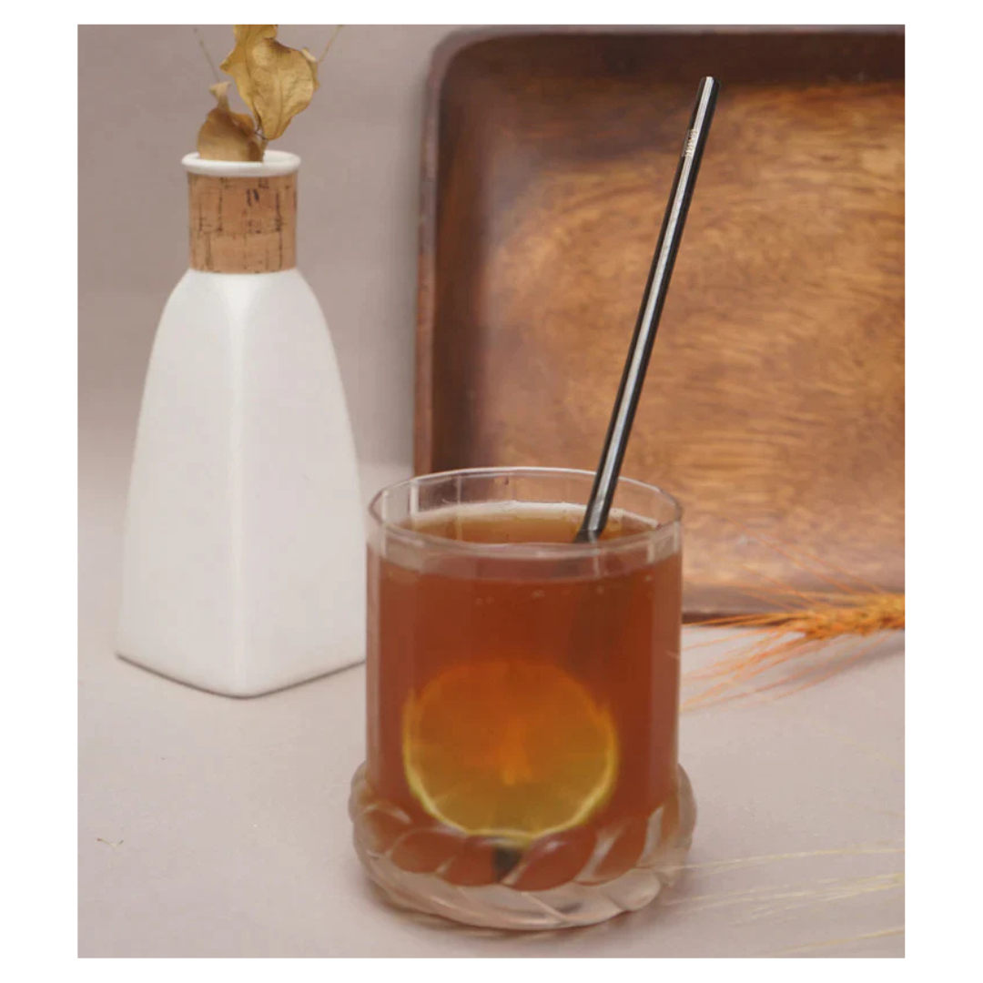 Stainless Steel Straws / Skinny & Straight -Black