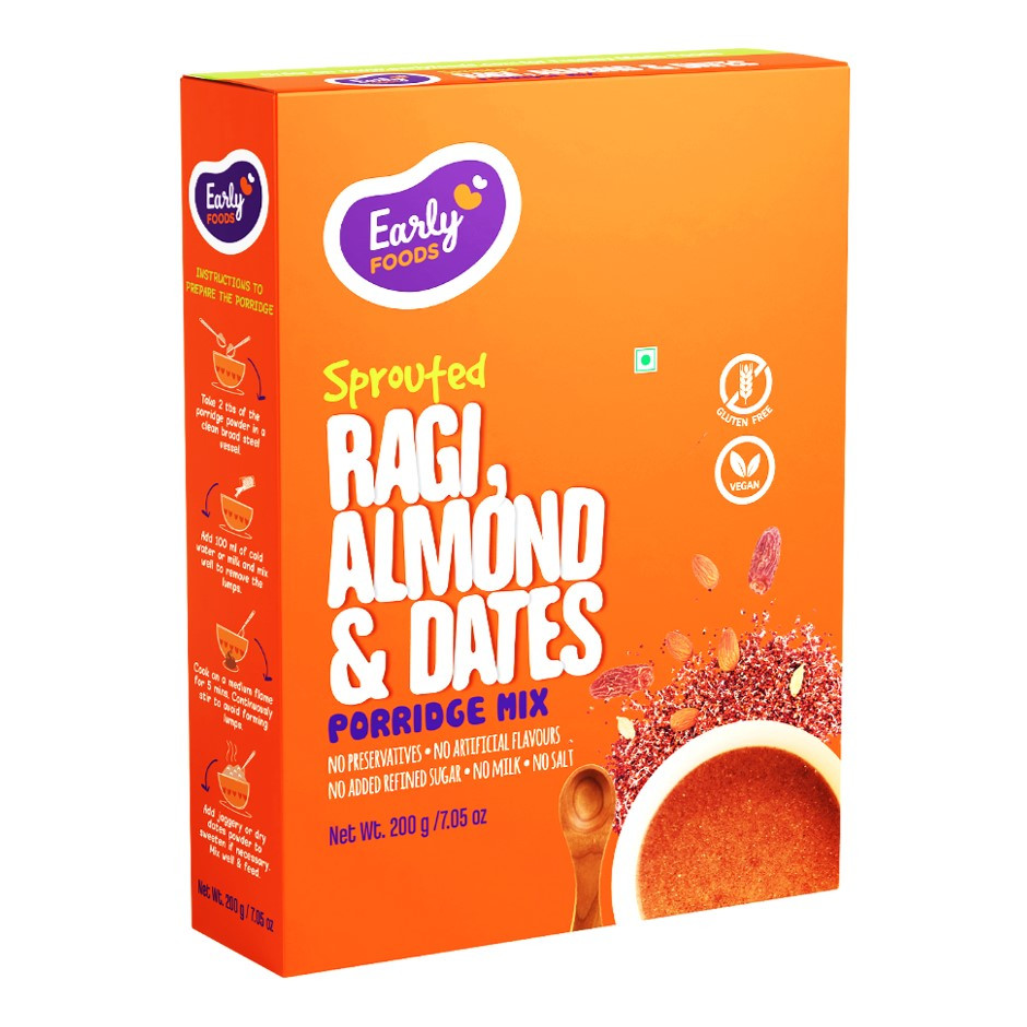 Early Foods - Sprouted Ragi, Almond & Date Porridge Mix 200g