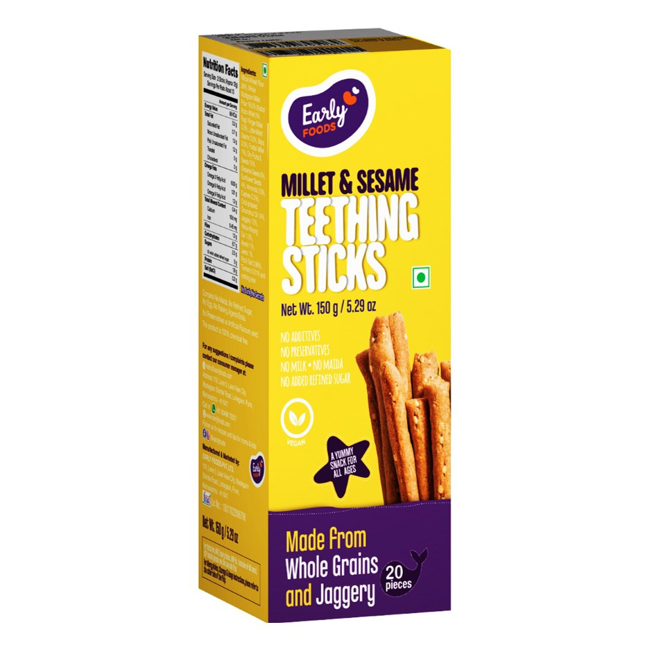 Early Foods-Millet & Sesame Jaggery Teething Sticks 150g